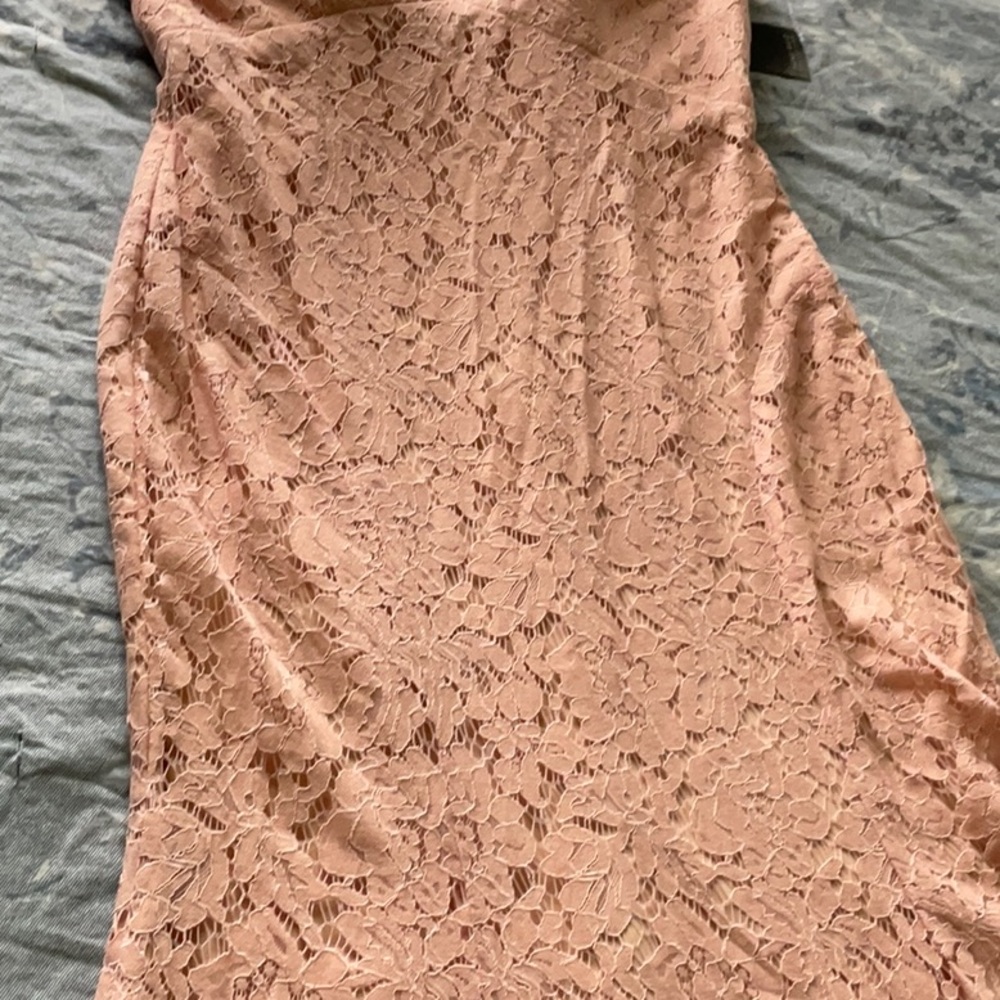 RENE BY RENE RUIZ
Strapless Lace Gown With Sequin Underlay - Picture 7 of 13